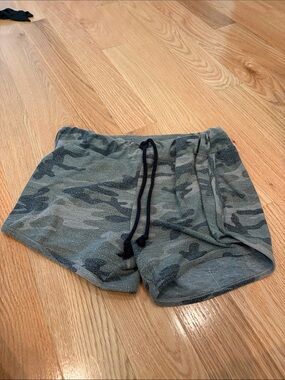 Promesa Women's Camo Athletic Shorts in Green and Black